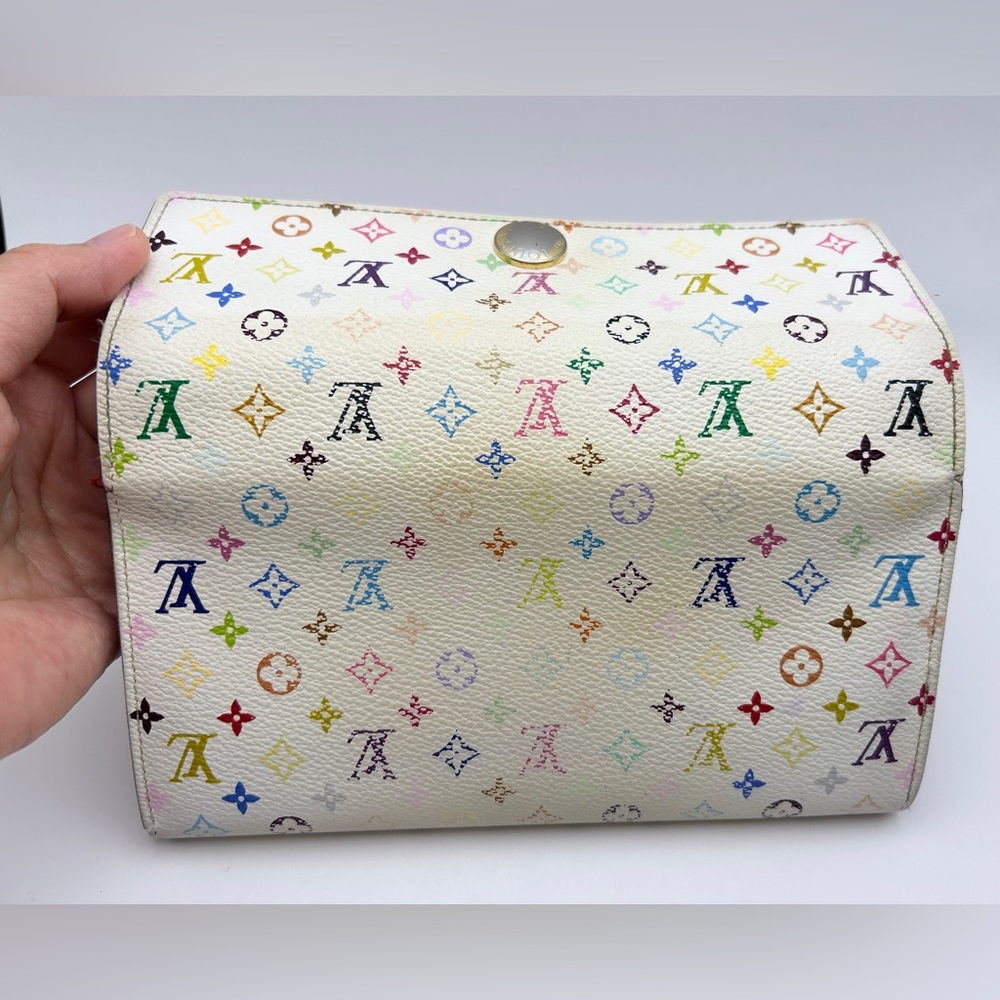 Louis Vuitton Monogram White Multicolor Takashi Murakami Sarah Wallet - Picture 11 of 16